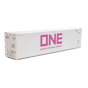 Walthers SceneMaster 949-8364 40' Hi-Cube Smooth-Side Reefer Container - Assembled -- Ocean Network Express - ONE (white, magenta), HO Scale