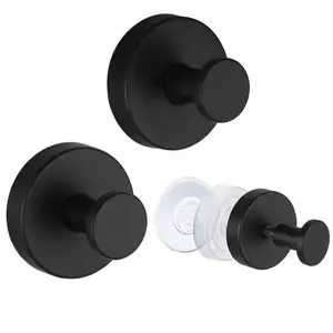 2 Units Stainless Steel Suction Cup Hooks, No-Drill Waterproof Hooks for Bathroom, Kitchen, Bedroom – Hold Towels, Loofahs, Coats up to 15 lbs, Home Essentials Organiser