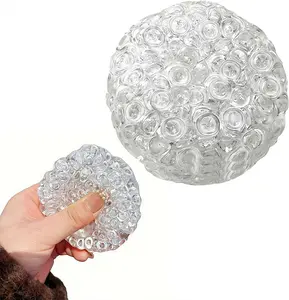 Crunchy Sand Squishies Balls,Textured Memory Gel Soft Fidget Toys,Moldable Crunchy Squeeze Toys,Handmade Pressure Stress Reliever Balls with Noisy Sound for Hands