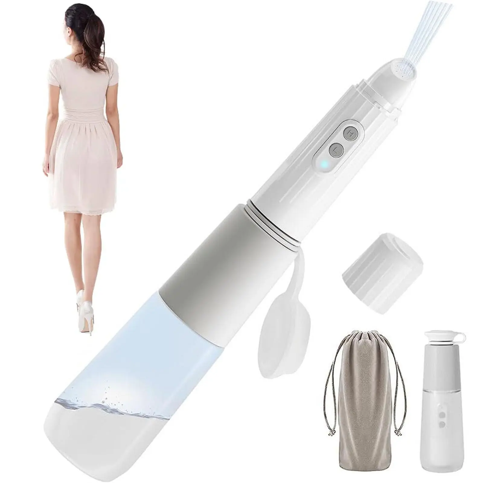 WeWi HLTH Portable Bidet Bottle, Electric USB Charge Handheld Bidets, Rechargeable Bidet Sprayer with 270ml Bottle, 2 Water Pressure, IPX7 Waterproof, Electric Mini Bidet Sprayer with Dust Cap(Gray)