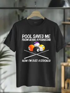 100% Cotton Cool Pool Billiards For Men Women 8 Ball Pool Player Snooker T-Shirt