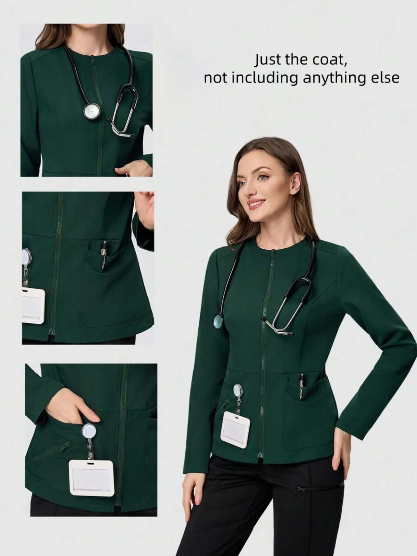 Solid Color Long Sleeve Zipper Thin Top, Women's Outerwear With Pockets Multi-Pocket Practical Workwear, Outdoor Casual Comfortable Jacket