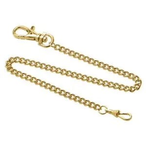Charles-Hubert- Paris Stainless Steel Gold-Plated Pocket Watch Chain #