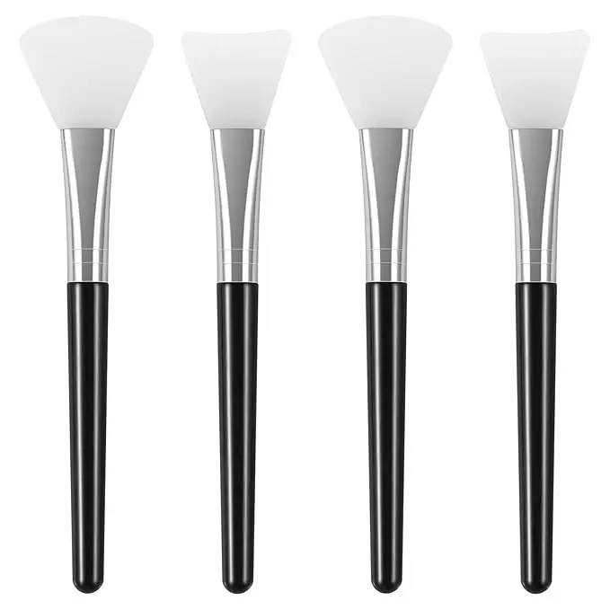 PCS Silicone Face Mask Brush Applicator, Flexible Silicone Brush for Face for Mud, Clay, DIY Mask, Body Lotion, BB Cream (Black)