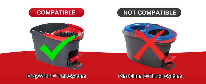 3 Pack Spin Mop Heads with Scrubbing Pad - 2024 Upgraded 2-in-1 Mop Head for O-Cedar EasyWring 1-Tank System. Built-in Scrub Pads for Stuck-on