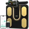 RunStar Smart 8E Sturdy Digital Weighing Machine - 8-Electrode Full Body Weighing Scale, 300*300mm, Retractable Handle, Colorful Display, Bluetooth, App Tracking for 28 Body Metrics (Weight, Fat, BMI, Muscle Mass), 24 Profiles
