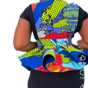 African Ankara Two Sided Jacket - Casual Women's Outerwear with Colorful Patterns and Comfortable Fit - Tops, Coats, Womenswear