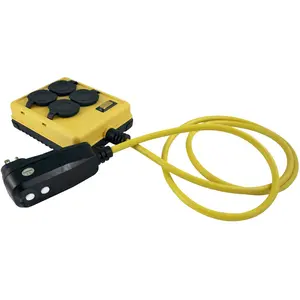 Yellow Jacket 2516 Coleman Duplex Right Angle Quad Box With Gfci, 125 V, 15 A, 14/3 Awg Sjtw, Gauge