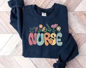 Floral Nurse Sweatshirt, New Nurse Gift, Nurse Appreciation, Nurse Student Tee, Registered Nurse Shirt Nursing School Tee, Floral Nurse T-shirt