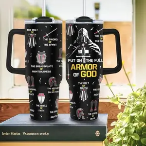 Armor of God 40oz Stainless Steel Tumbler with Lid & Straw - Perfect Christian Gift for Men & Women - Flasks, Drinkware