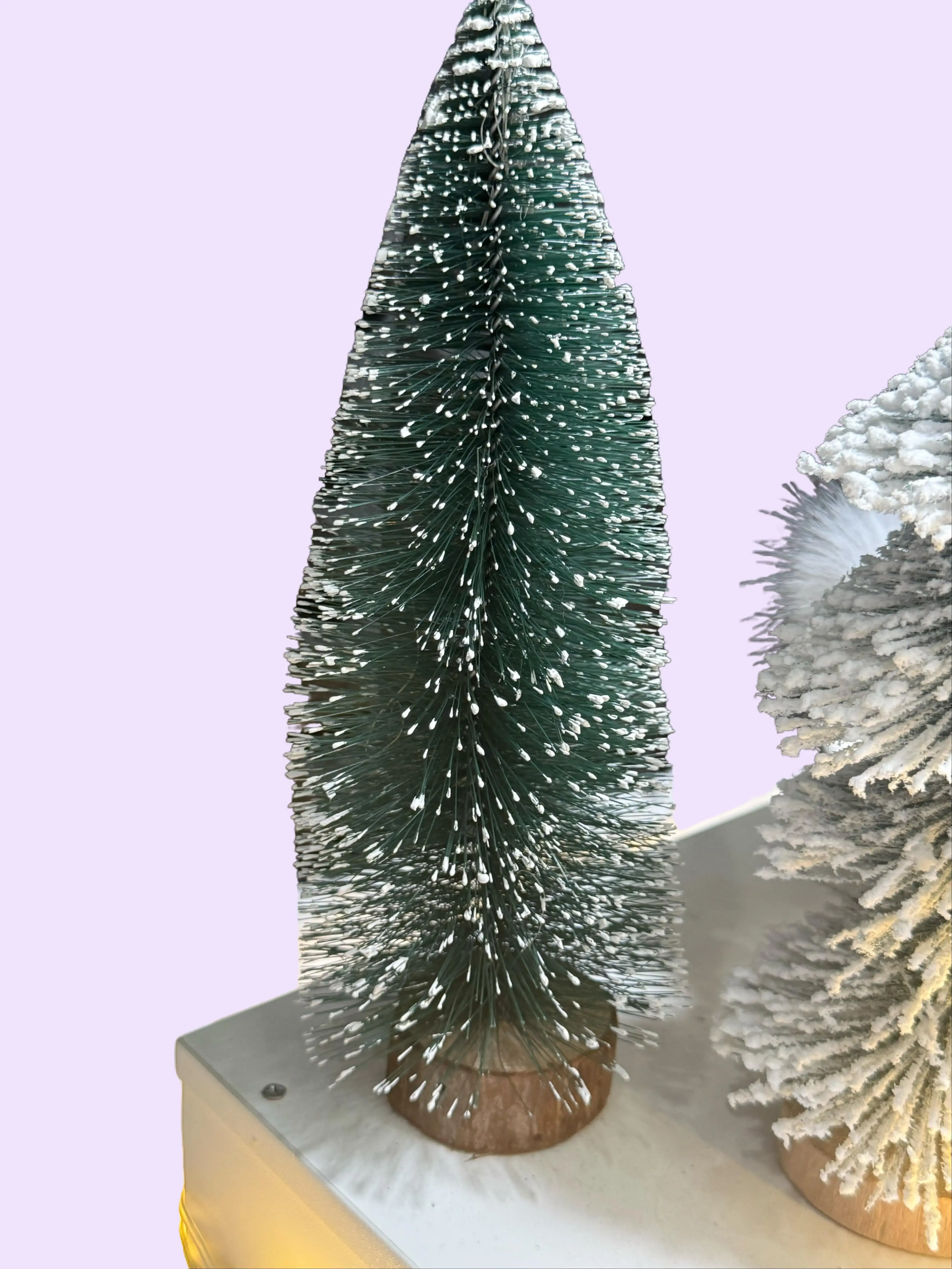Festive Green Bottlebrush Tree with Snowy Tips for Holiday Decorations