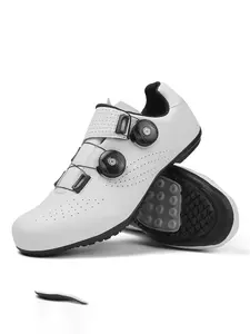 Double Boa Knob Cycling Shoes, Breathable Perforated Upper, Anti-Slip Durable Flat Pedal, Unisex Road Bike Shoes for Men and Women