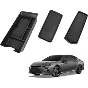 Center Console Organizer 3PC Compatible with 2025-2026 Toyota Camry Accessories, Armrest Storage Box, Charging Zone Anti-Slip Mat and Gear Shifter Right Side Console Organizer Tray
