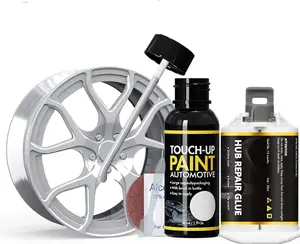 Mirror Silver Rim Touch Up Paint, Rim Repair Kit Curb Rash, Wheel Touch Up Paint for Quickly Fix Rims Scratches, Chips and Surface Damage