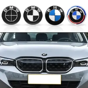 1/2Pcs ABS 82mm/74mm Car Emblem Hood Badge Front Rear Trunk Logo Car Styling For BMW E34 E46 E39 E38 E90 E60 E36 F30 F30 F10 E92 E38 E91 Accessories