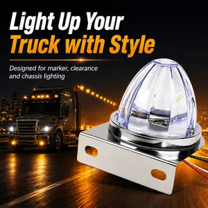2PCS LED Watermelon Marker Lights, Dual-Color Steady Glow & Strobe Modes | Side Clearance & Chassis Lighting for Semi Truck, Trailer, Pickup, Van
