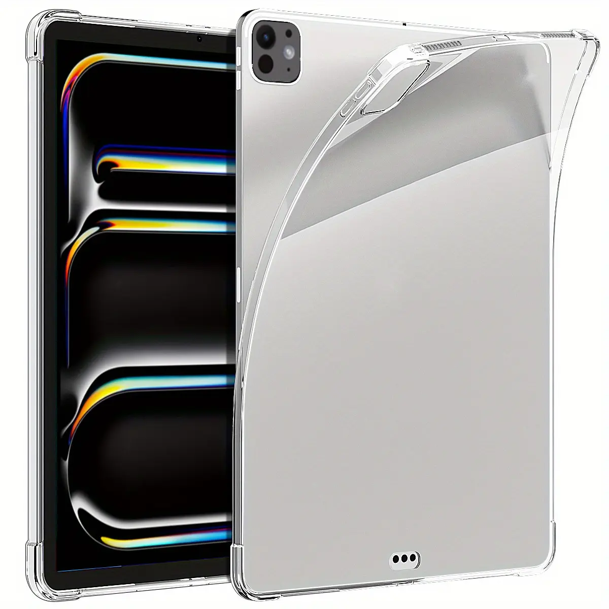 [Heavy Duty Shockproof Case] Soft Clear Heavy Duty Shockproof Case for Pad Pro 11/13 inch and Pad Air 11/13 inch - 12024 Transparent Cover