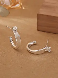 Boho Drop Earrings, Stainless Steel, Waterproof, Low Allergy, Plain Design, Trendy C-Shaped Zircon Ear Studs, Perfect for Daily Wear