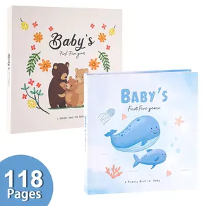 Baby Memory Book Scrapbook Photo Album DIY Pregnancy Diary Cute Animal Keepsake Record Growth Journal Hand Account Baby Growth
