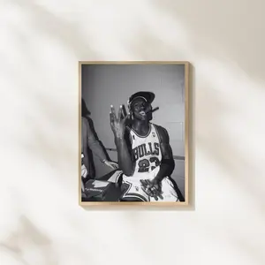 Michael Jordan Cigar Celebration Poster Iconic Wall Decor for Man Cave