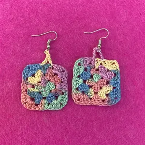 Crochet Granny Square Earrings