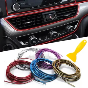 Car Interior Decoration Trim Insertion Strip, Stylish Car Door Edge Cover, Decorative Molded Accessory with Scraper, Automotive Accessories