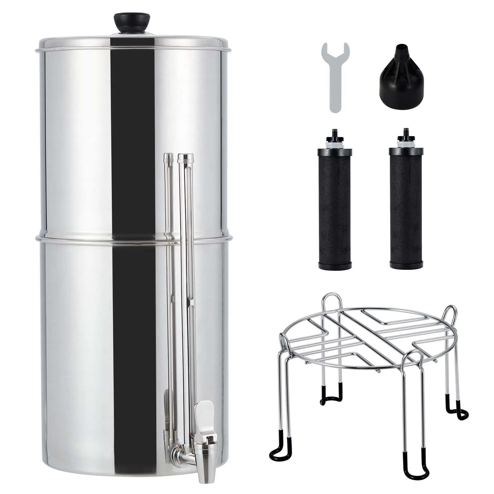 GARVEE 2.25G Stainless-Steel Gravity Water Filter System for Camping/Home - Medium Version