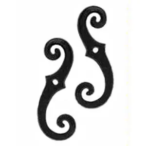 88-257 Pair of Iron Scroll Shutter Lag-Beveled Tiebacks