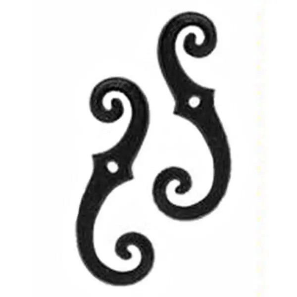 212 MAIN Antique Scroll Cast Iron Shutter Tiebacks, Powder-Coated for Exterior Use, Lag-Beveled Mount, Set of 2 (88-257)
