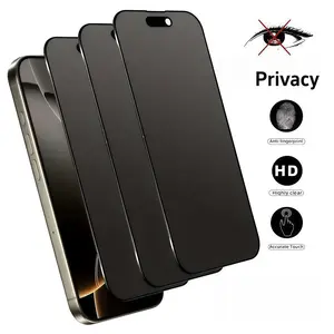3 pieces pack Privacy Screen Protector Anti Spy Tempered Glass Compatible with iPhone 16 17 15 14 13 12 11 16e Plus Air Pro Max Anti-Peeping, Scratch-Resistant, Fingerprint-Resistant, Shockproof Protection hd clear iPhone 16 Pro Screen Protector protectiv
