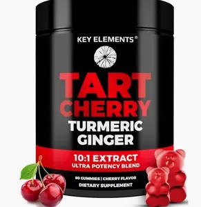 [Ultra Strength] Tart Cherry Gummies Extract with Turmeric & Ginger - Natural Tart Cherry Supplement for Uric Acid Cleanse Support & Recovery Gummies