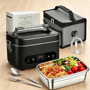 40.58Oz Portable Lunch Box - 12000Mah - Heating, 5-Layer Intelligent Temperature Control, Stainless Steel Insulated Lunch Box, Suitable for Camping, Travel - 304 Grade Heating And Insulation, Truck, And Outdoor Use