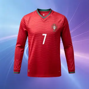 2026 Portugal National Team Short Sleeve Red Home Soccer Jersey 7# Ronaldo Long Sleeve Green Away Jersey