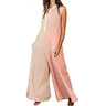 CHARTOU Women's Sleeveless Striped Wide Leg Jumpsuit - Lightweight, Loose, Flowy, Button-Down, Baggy Overalls for Beach, Streetwear, Loungewear, Maternity Casual Clothes, Fit, Bohemian, Dressy, Outfits, Patchwork, Printed