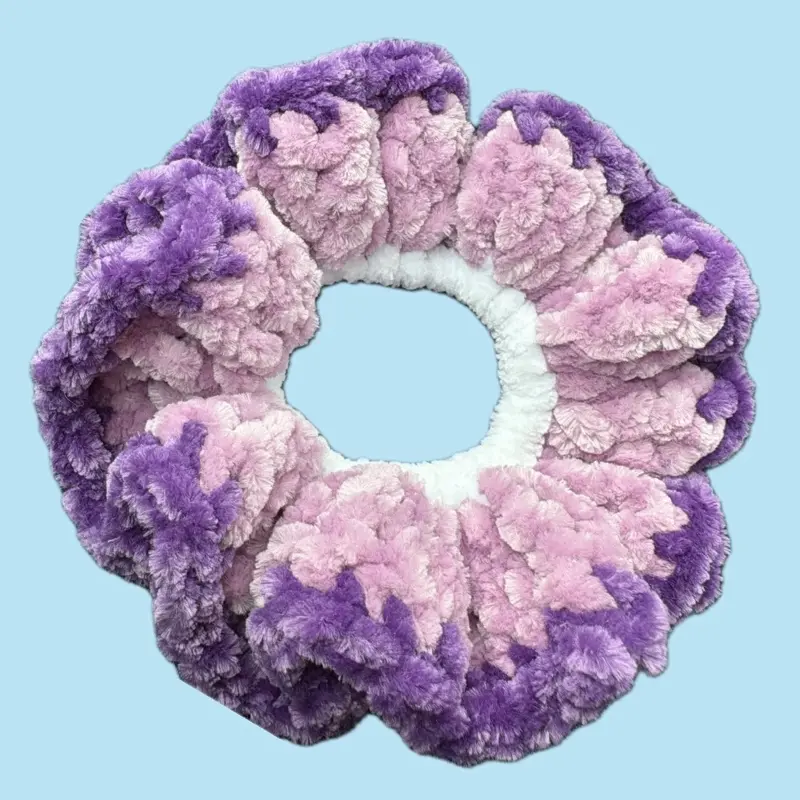 Handmade Crochet Scrunchie - Bright Colorful Hair Accessory
