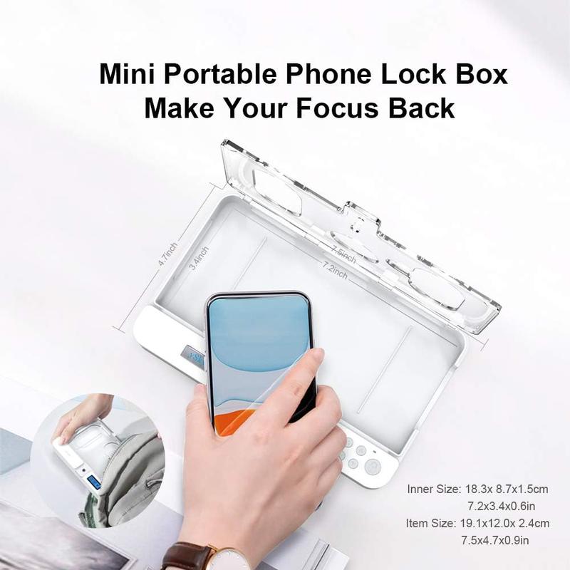 Portable  Auto Phone Timer Lock Box for  and Android Phones, Self-Control Timer Locker to Help ,Students, Adults Focus , Excessive , Mobile Phone Addiction()