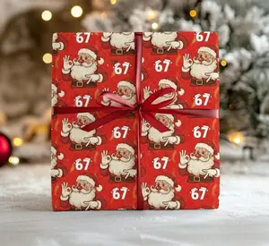 Six Seven Santa Claus Christmas Wrapping Paper  Gen Alpha Meme Gift Wrap