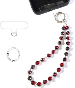 Beaded Phone Wrist Strap Charm Chain Wristlet Cellphone Lanyard Bracelet  with Tether Tab Hands-Free