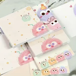 Cartoon Monster Pattern Sticky Note, 50 Sheets/pad Colorful Sticky Note, Creative Multi-purpose Sticky Note for Office & Home, Adhesive Stickers