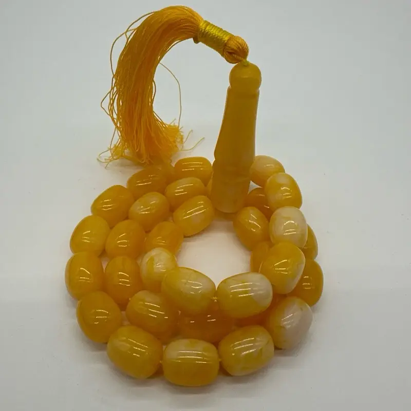 Natural Indonesian Sumatra Amber 75g Tasbeeh Tesbih 33 Praying Beads Islamic Beads for Prayer