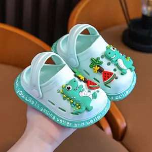 Kids' EVA Clogs with Cartoon Dinosaur Charms |     Multi-Color Watermelon & Fruit Designs |     Comfortable Indoor/Outdoor Footwear |     Lightweight, Breathable Summer Shoes, Casual Children's Footwear |     Cartoon Dinosaur Design |     Comfortable Foot