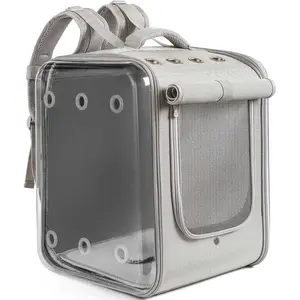 Backpack Carrier Large Pet Backpack Carrier, 17lbs Load-Bearing Ventilated Design  Backpack Carrier for Small Dogs, Sturdy  Bubble Backpack for Travel, Hiking & Outdoor Use, Grey