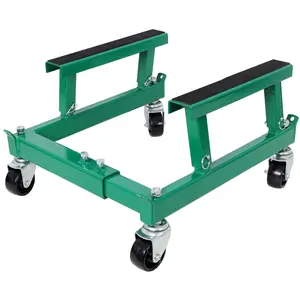 Adjustable Heavy-Duty Steel Frame ATV & Motorcycle Engine Cradle Dolly, 1500lbs Welded Vehicle Transport Tool, Green, with Included Screwdriver Assortment