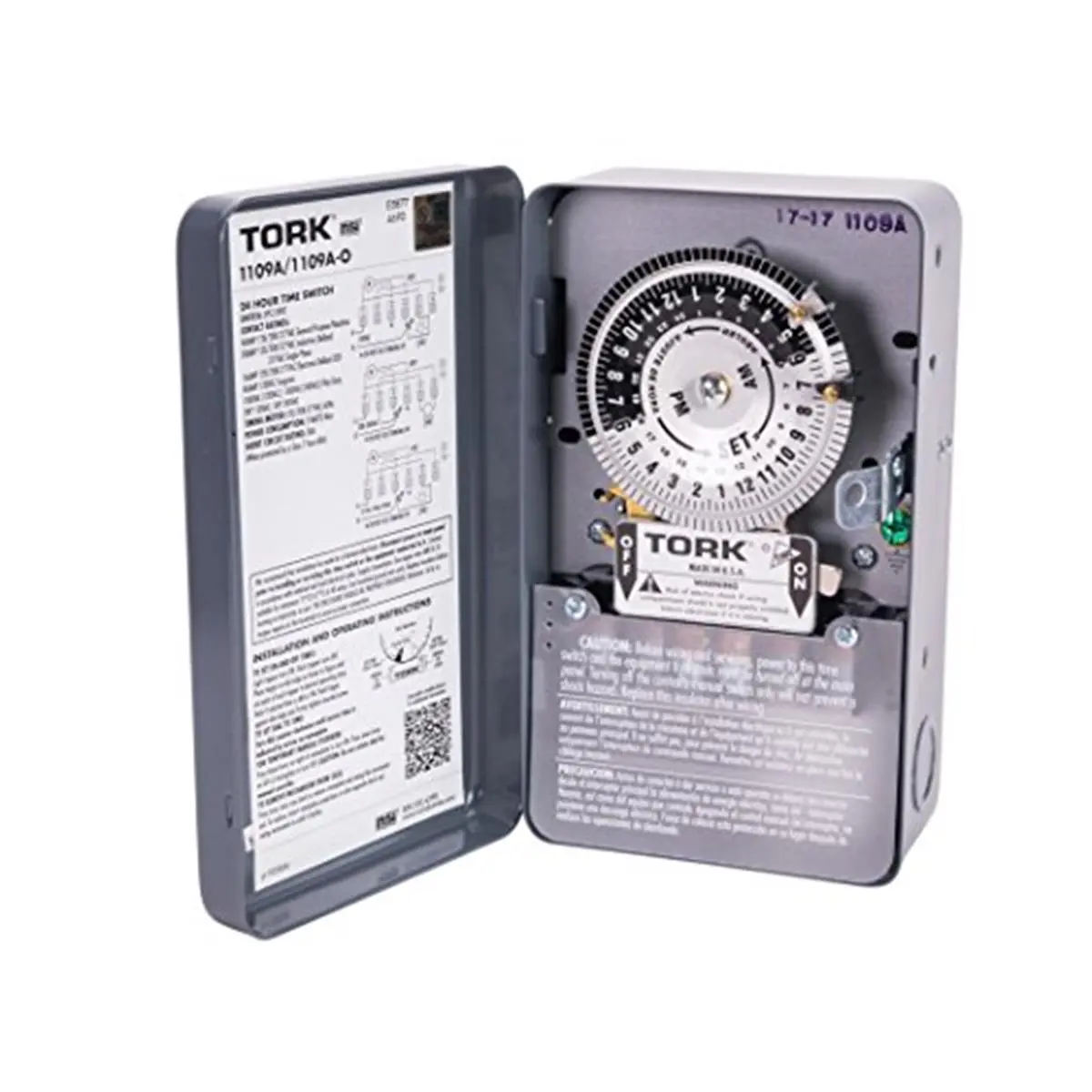 NSI Industries 24-Hour Mechanical Dial Time Switch - 40A Indoor Timer for LED/Incandescent Lights, Sailing Water Sports, Home Needs - 120V, 208V, 240V, 277V Compatibility, Outdoor-Ready, 120 Volt