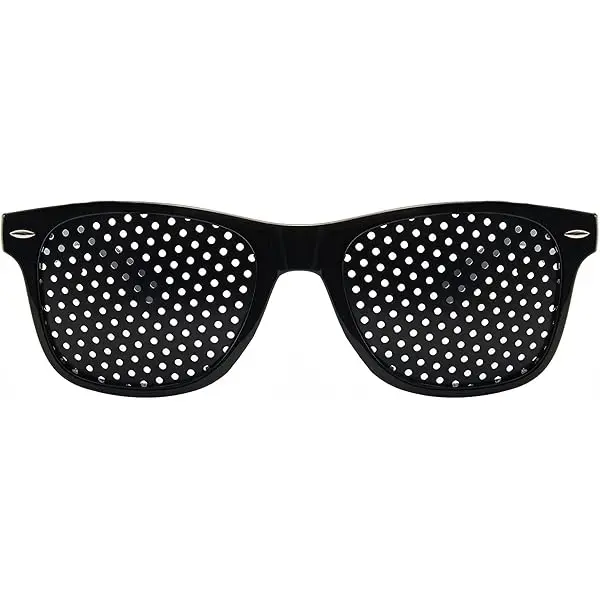 Unisex Full Rim Square Plastic Pinhole Lens Myopia Eyeglasses - Myopia & Astigmatism Correction, Strabismus Support, Eye Fatigue Relief