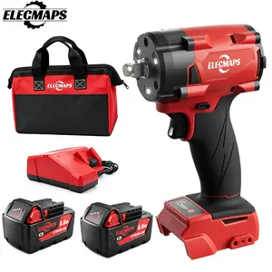 ELECMAPS Cordless Impact Wrench, Compatible With 20V Battery, 450 Lb-Ft (600Nm) Brushless 1/2" Impact Gun, 3300 RPM High Torque Tool, Ideal for Automotive and Home Use, Tool Only, Gift for Men