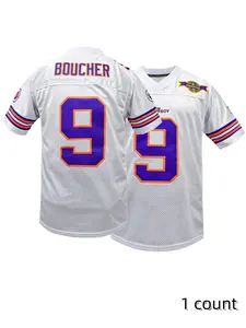 90s Football Jersey for Party,Bobby Boucher #9 The Waterboy Sandler 50th Anniversary Movie Football Jersey Football Shirts