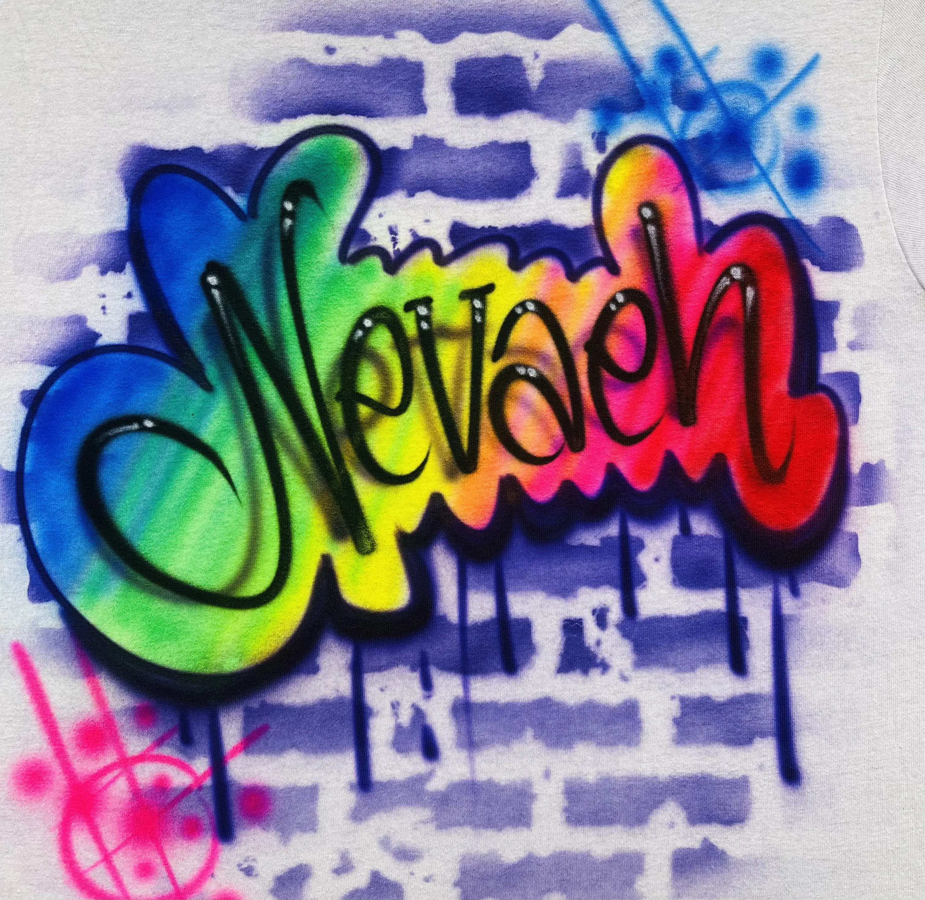 Airbrush Old Skool Urban Graffiti Name Design T Shirt