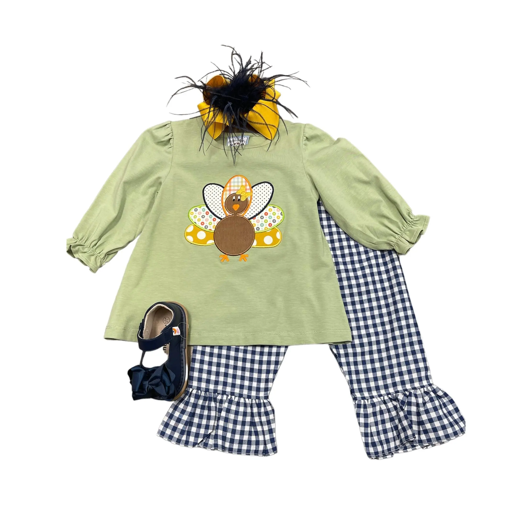 Turkey Appliqué Ruffle Pant Set