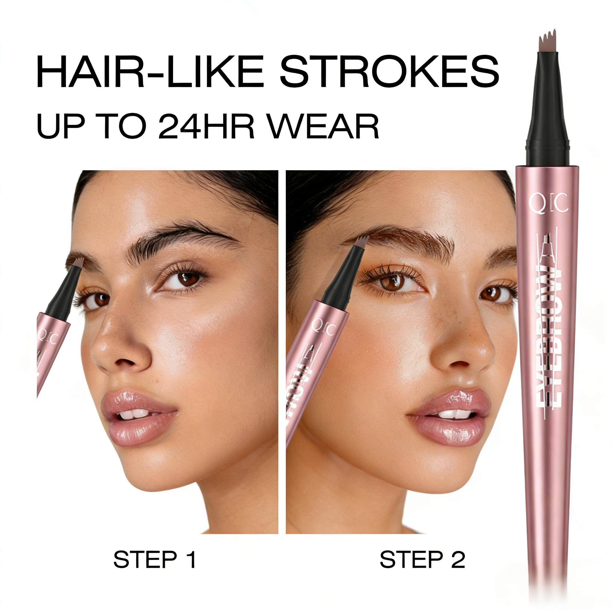 【Buy2 Get 2 Free】Waterproof Micro-Fork 4D Eyebrow Pencil Black/Brown, 24H Long-Lasting Brow Pen for Natural Hair-Like Strokes, Smudge-Proof Makeup Tool for Daily Use & Soft Glam